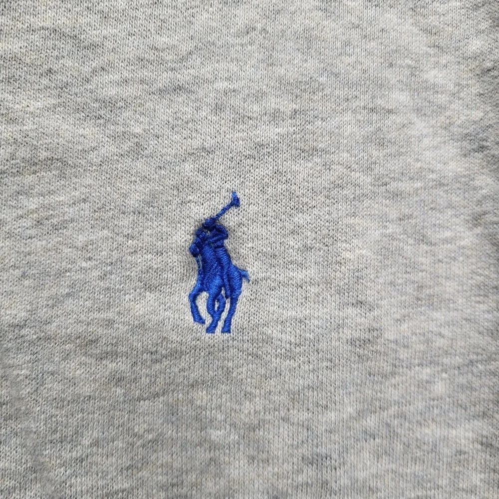 Polo Ralph Lauren‎ Men Hoodie XL Gray Pony Embroidery Logo Zipper Long Sleeve